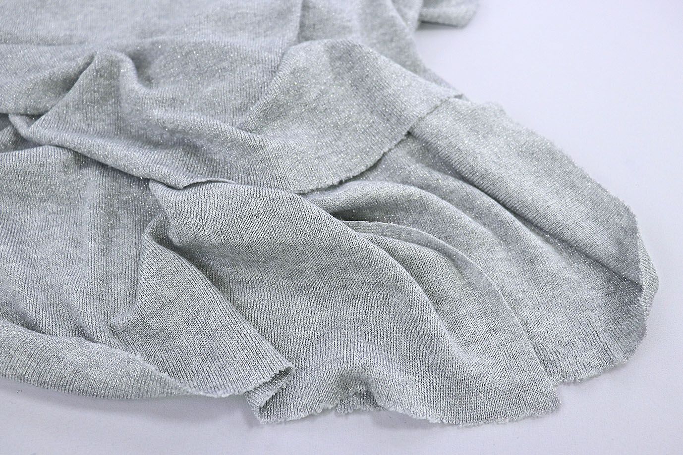 Трикотаж "Рибана" с люрексом/серый 2028/C#3