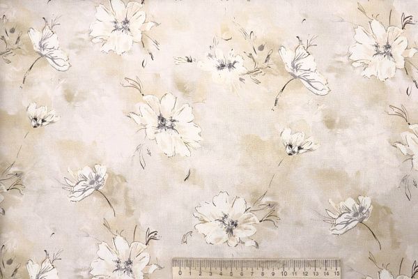 Штапель принт/молочный с светло-бежевом 4105-PY/D#2/C#1