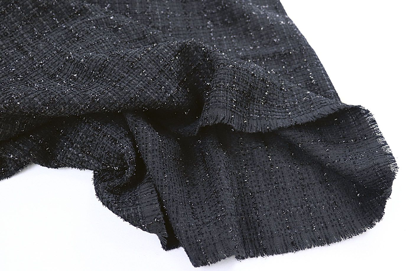 Костюмная ткань "Шанель" с люрексом/черный AP50614/D#826-24-4278/C#49