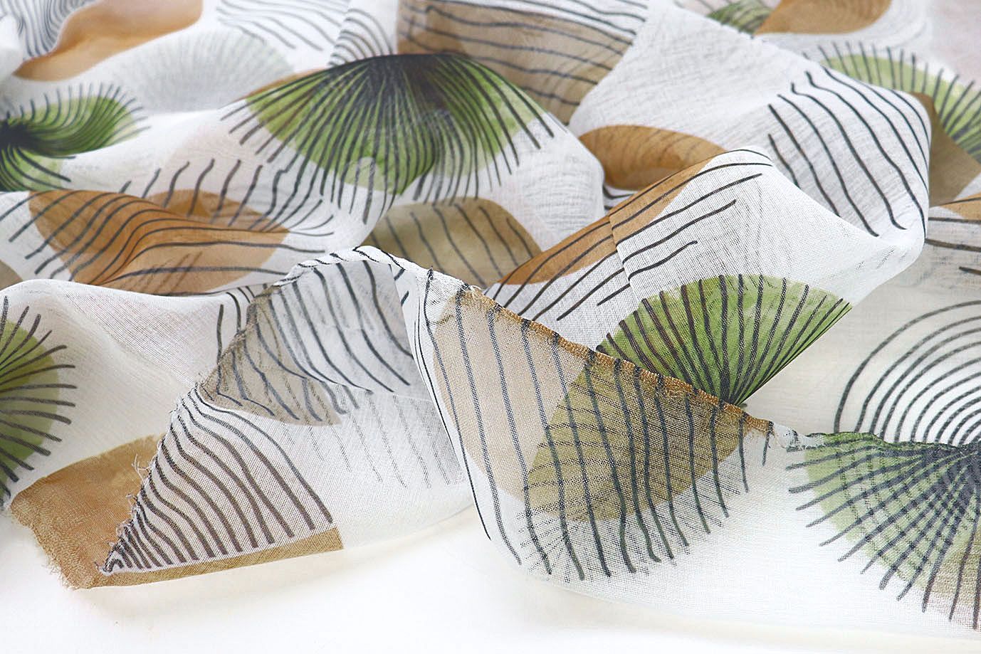 Тюль принт/сине-зелено-бежевый WBC23/C#2B