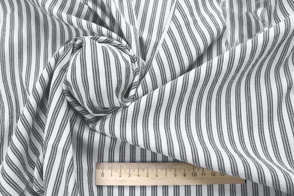 Хлопок жатый принт/полоска черная на белом 4172-PY/C#5