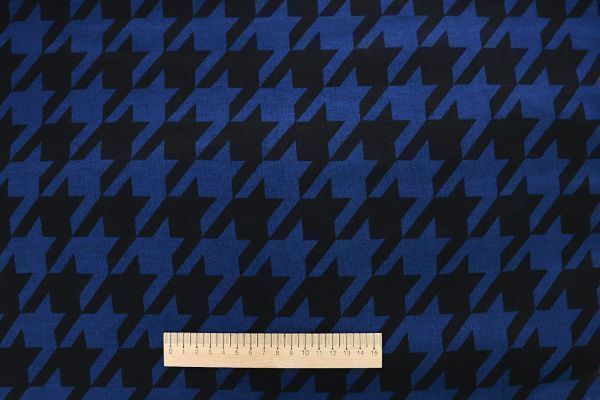 Трикотаж "Модал" принт/черно-синий 3561-PY/D#9/C#3