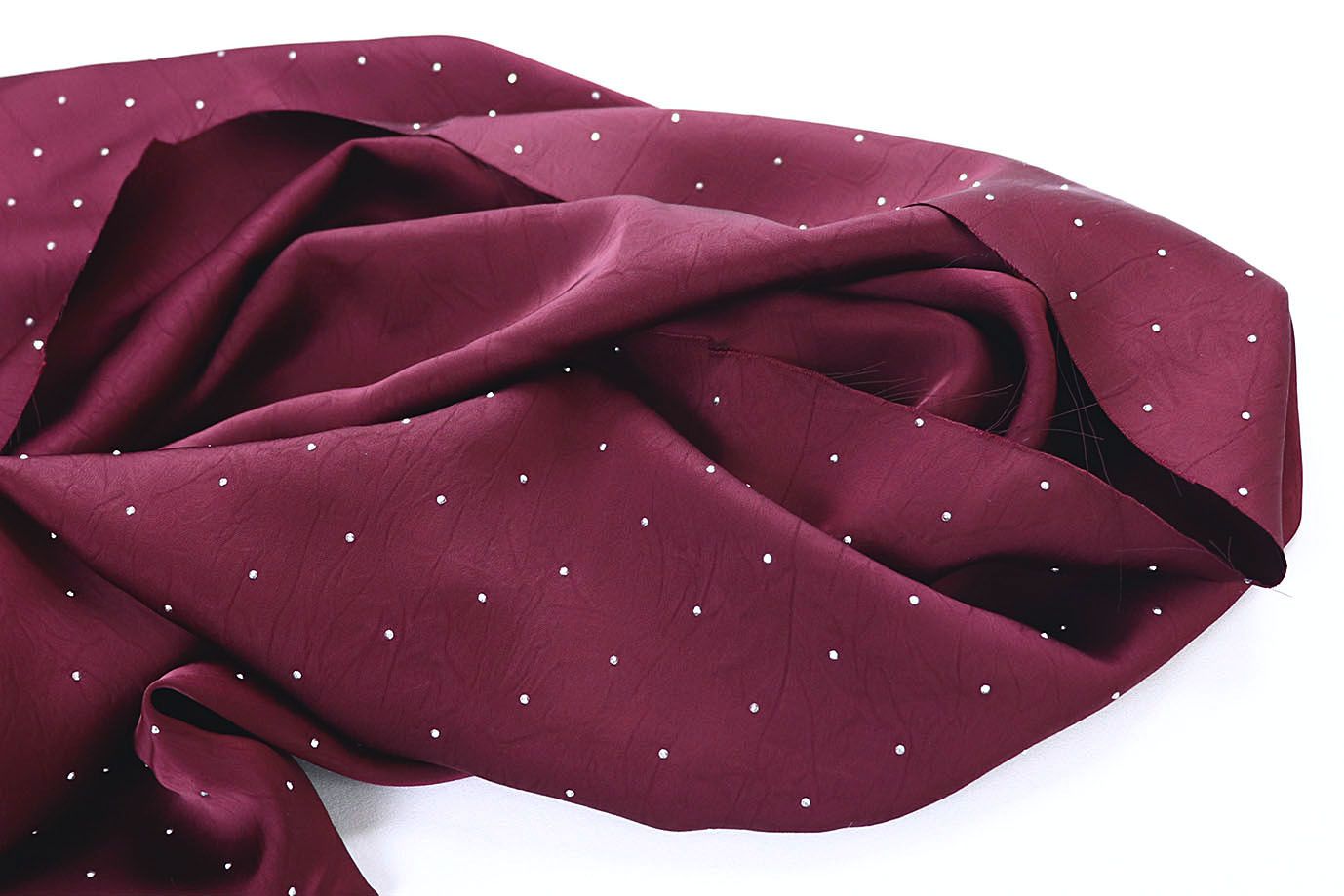 Сатин креш со стразами/бордовый 12355/C#6