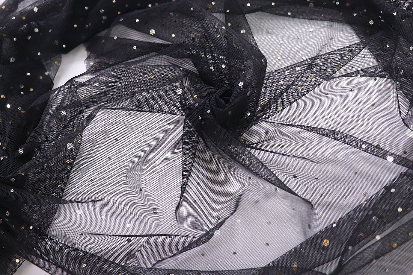 Сетка с пайетками/черный SS-26264/D#1/C#9 (ярд)