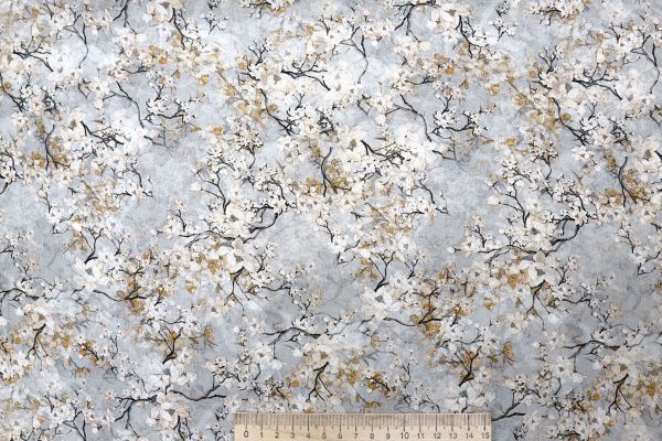 Штапель принт/белый с охрой на сером 4105-PY/D#1/C#2