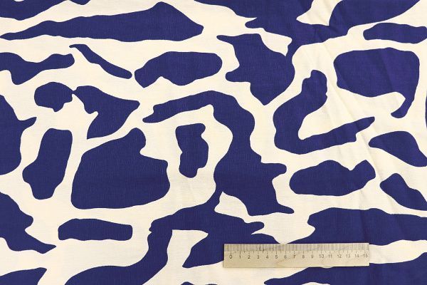 Лен БОХО принт/сине-молочный 3810-PY/D#18/C#1