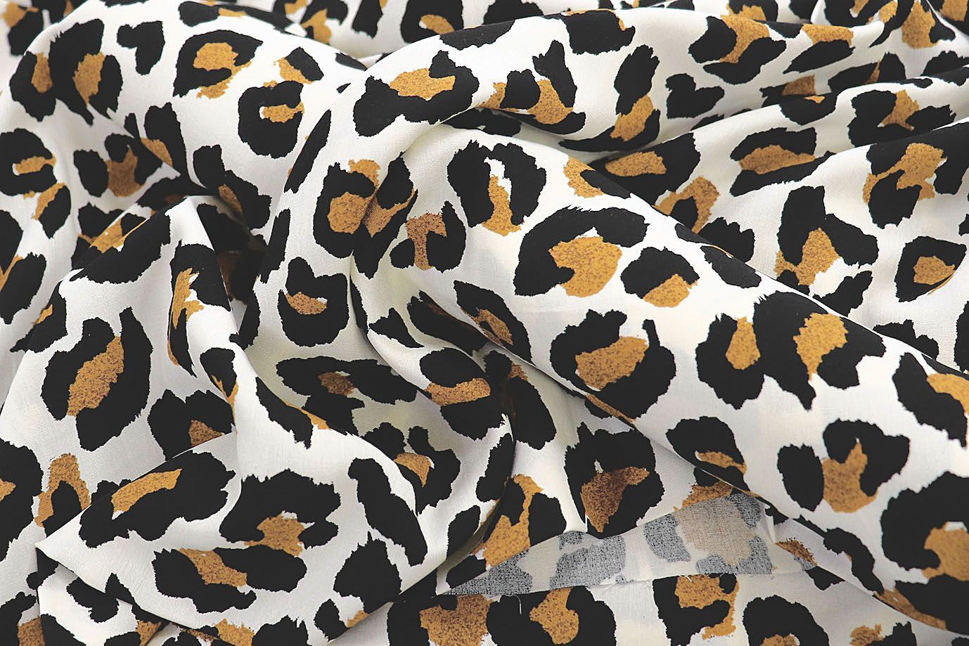 Штапель принт/леопард черно-коричневый на белом 3858-PY/D#6/C#1