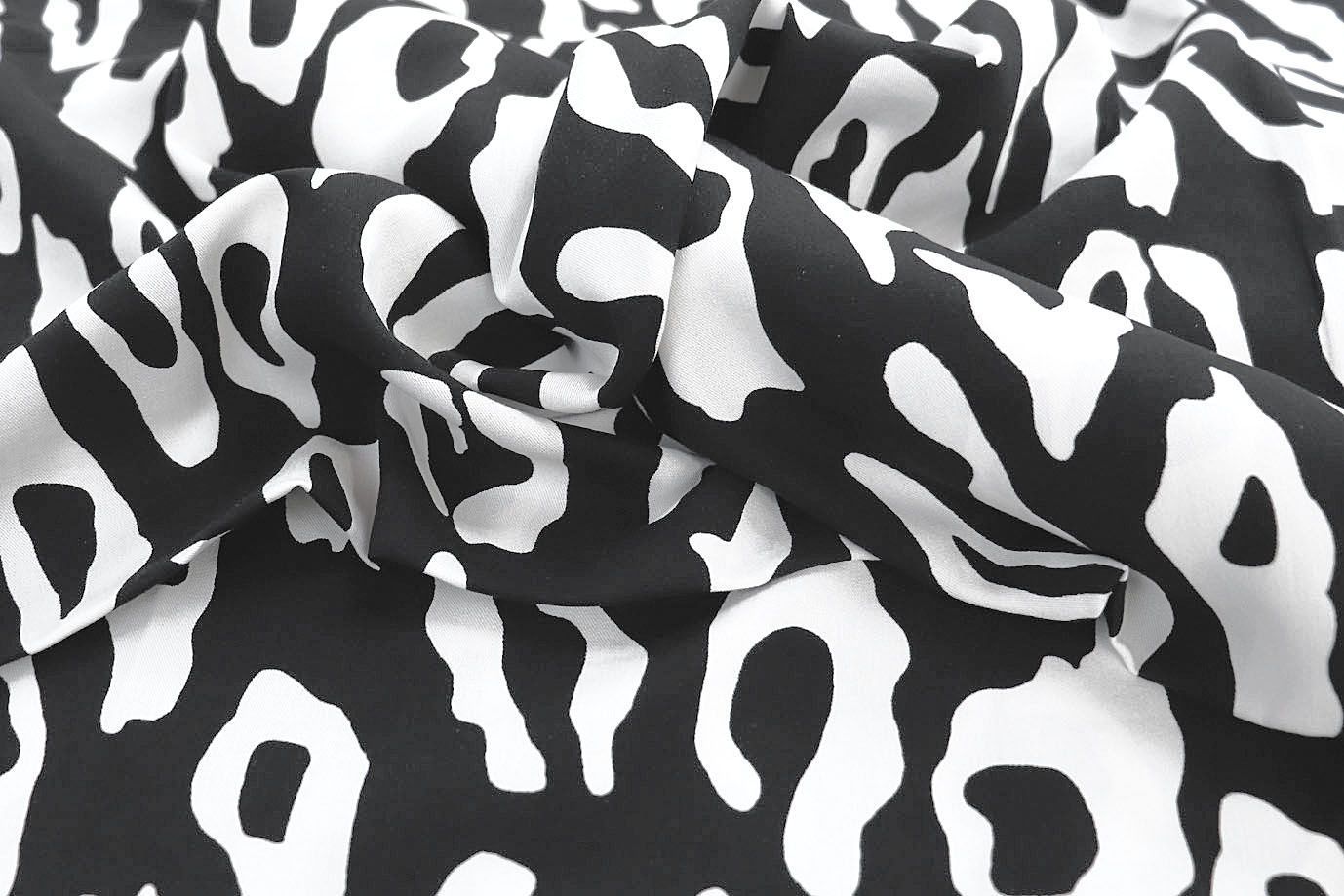 Штапель твил принт/черно-белый 3845-PY/D#3/C#1