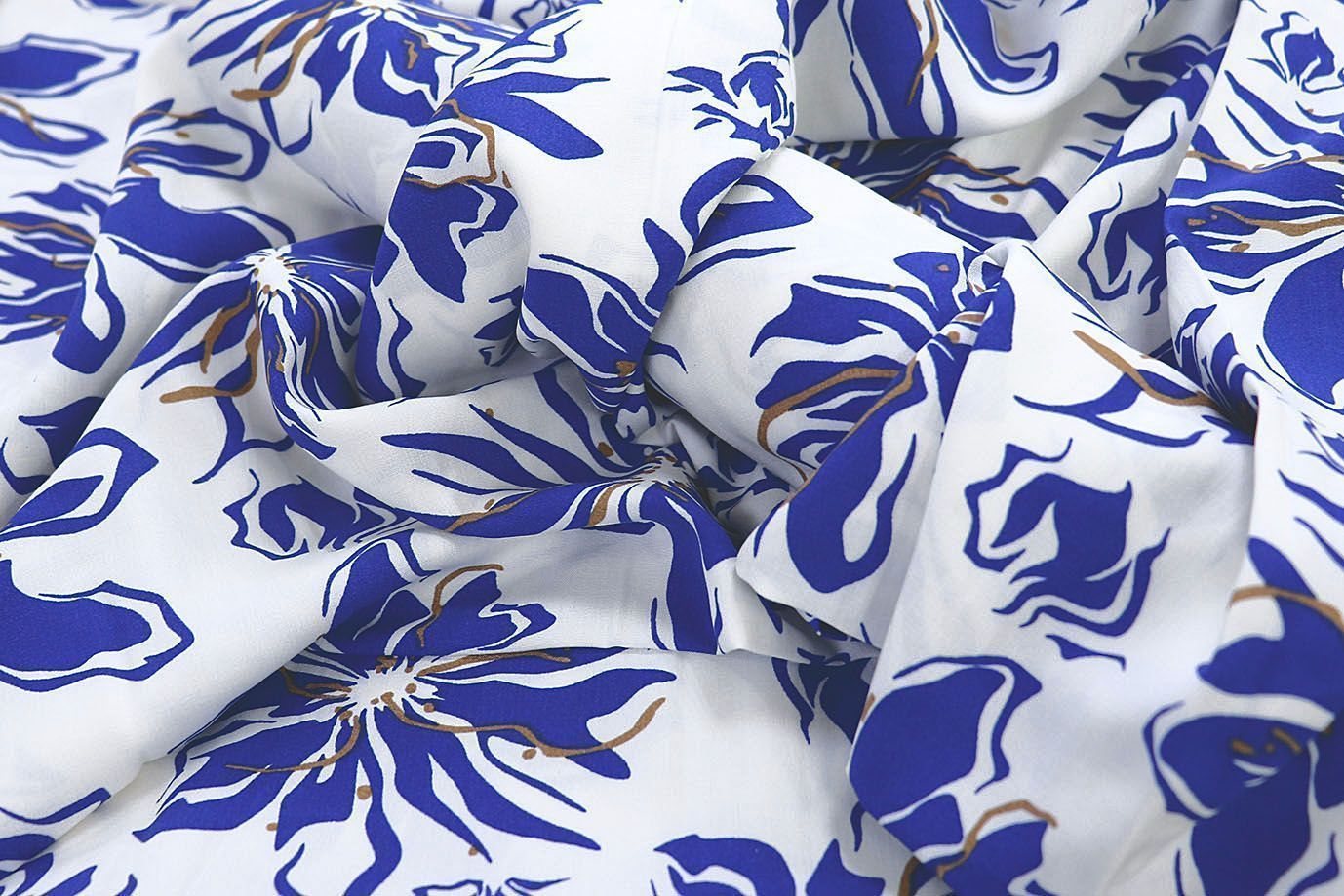 Штапель принт/цветы синие на белом 3858-PY/D#9/C#4