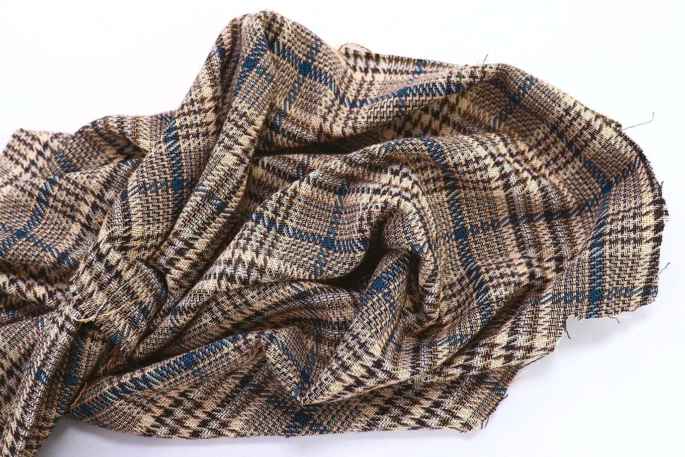 Костюмная ткань жаккард/синий на Коричневом 3321-22-PY/D#8/C#1