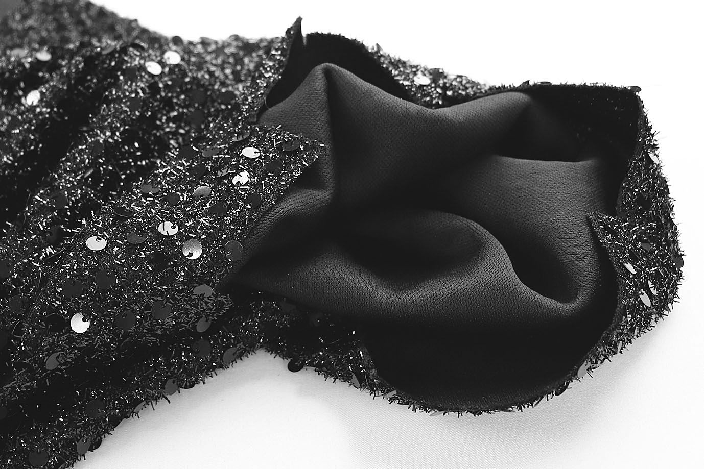 Трикотаж "Травка" жаккард/черный 3645/C#1