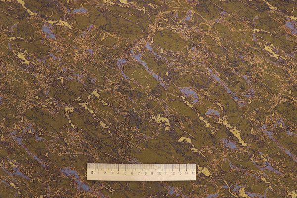 Сатин "Морокко" принт/желто-сиреневый на болотном 3888-PY/D#5/C#4