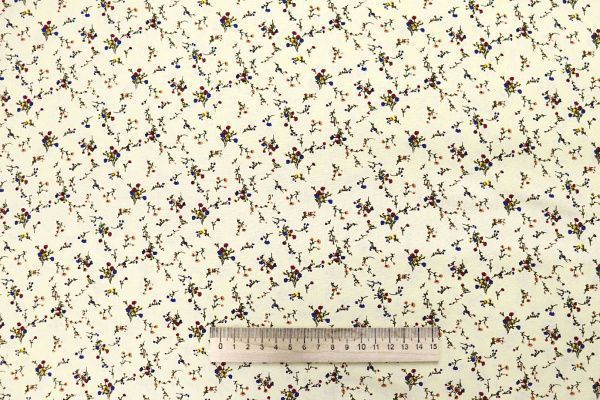Штапель принт/цветы сине-красные на молочном 1443-PY/D#6/C#7