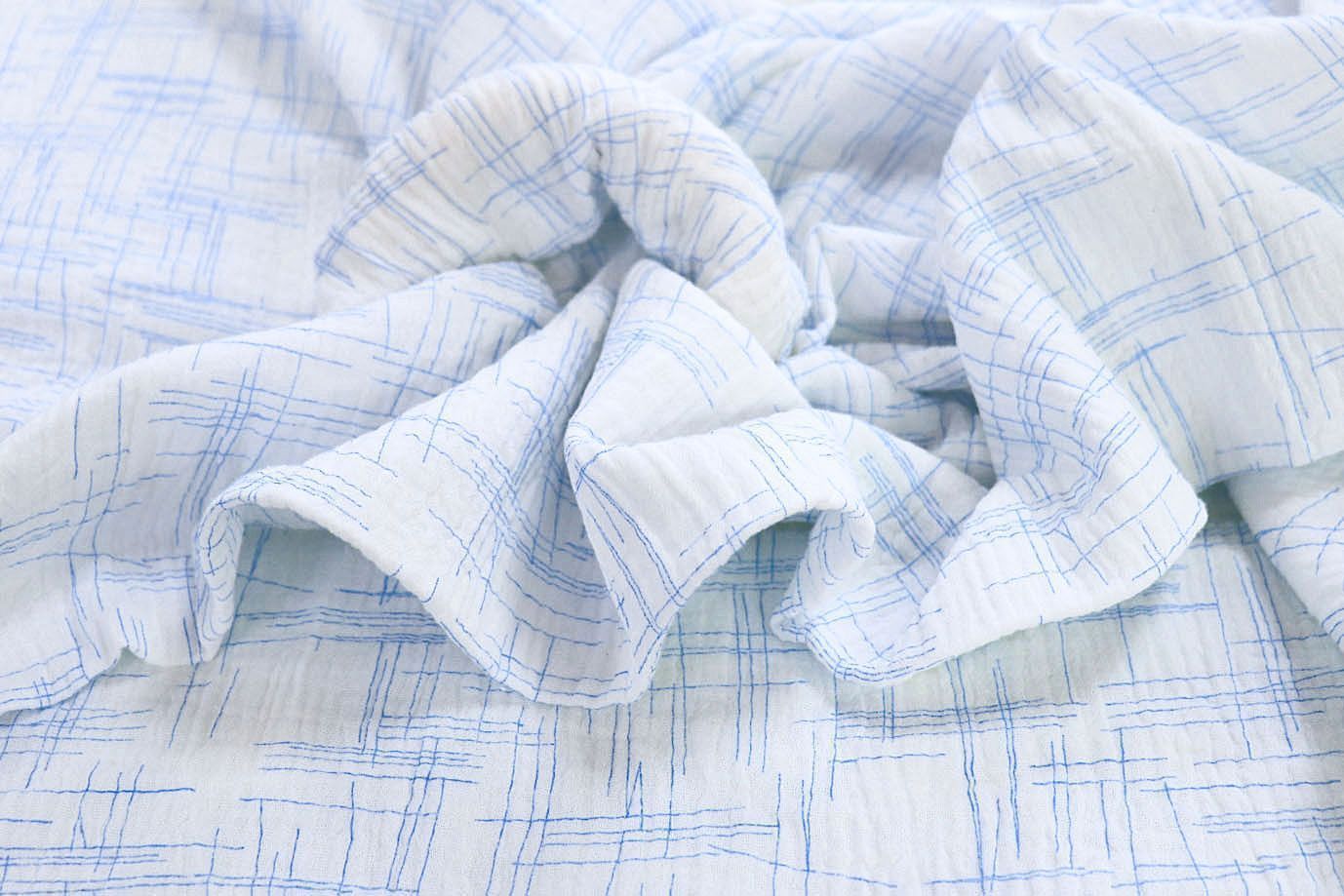 Муслин принт/голубой на белом 1393-PY/D#8/C#2