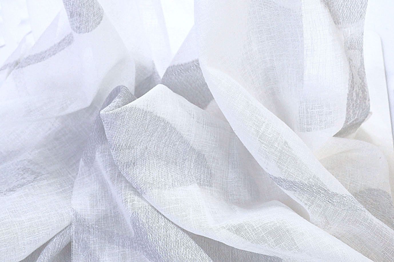 Тюль принт/серый на белом 1520-16/C#Grey