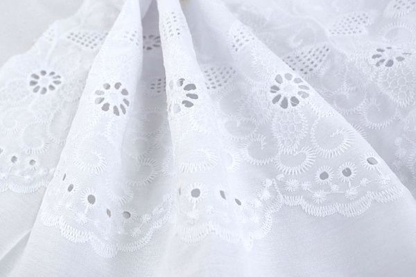 Хлопок с вышивкой/белый DT-16215A/D#1/C#1