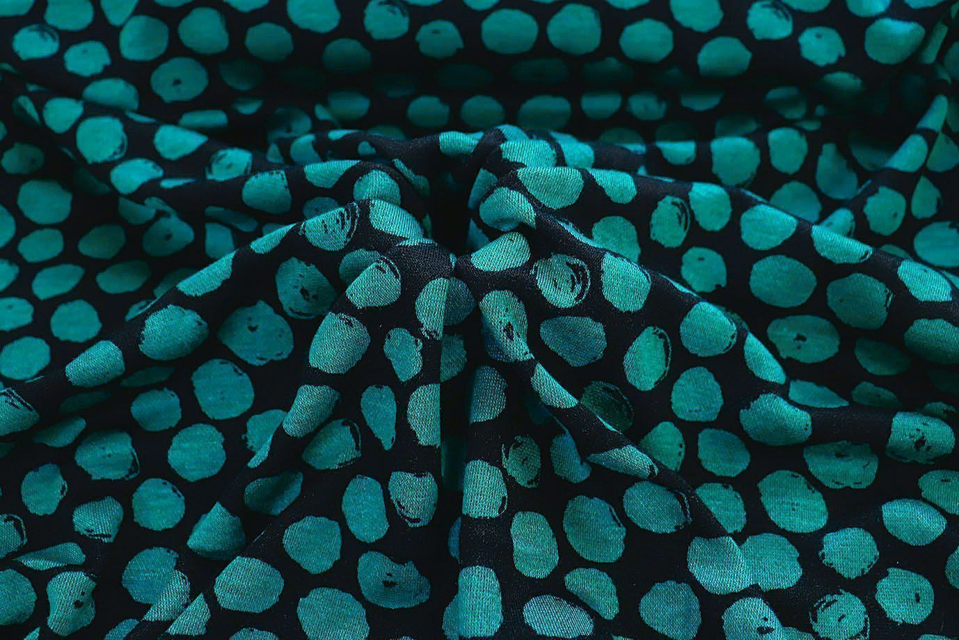 Трикотаж "Модал" принт/бирюзово-черный 3561-PY/D#1/C#2