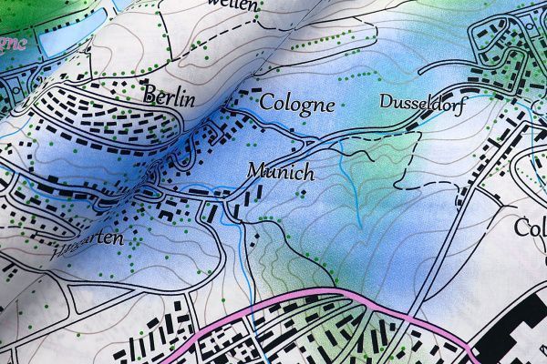 Хлопок "Поплин" принт/карта сине-зеленая 3181-22-PY/D#11/C#1