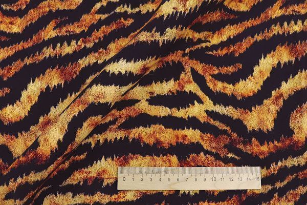 Штапель принт/тигр черно-оранжевый 1375-PY/D#2/C#1