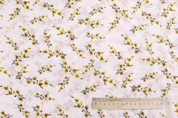 Шифон принт/цветы желтые на молочном 4247-PY/D#5/C#1