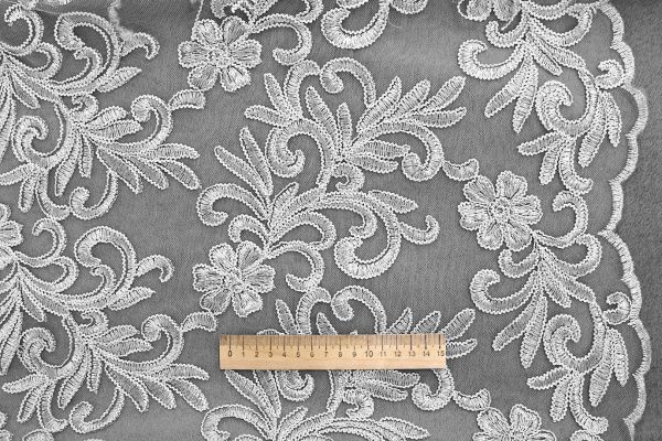 Сетка с вышивкой/серый 2041/D#1/C#2