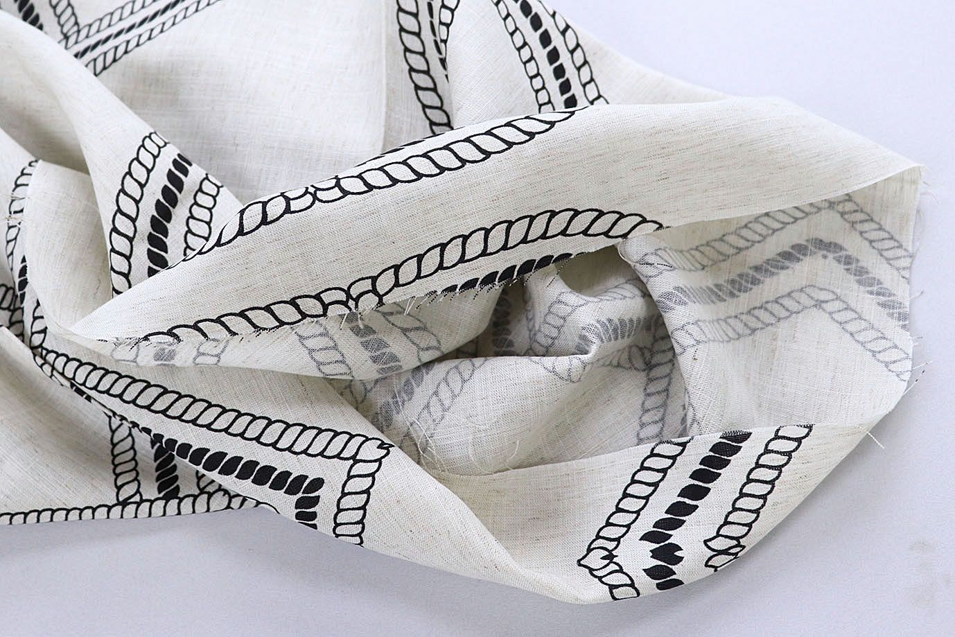 Лен слаб принт/черный на белом 4036-PY/C#3