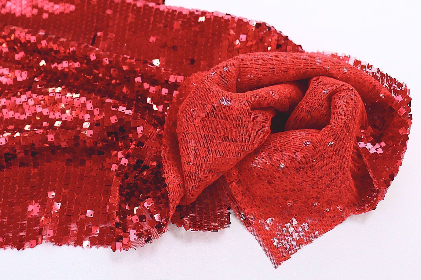 Сетка с квадратными пайетками/красный 2036/D#1/C#5