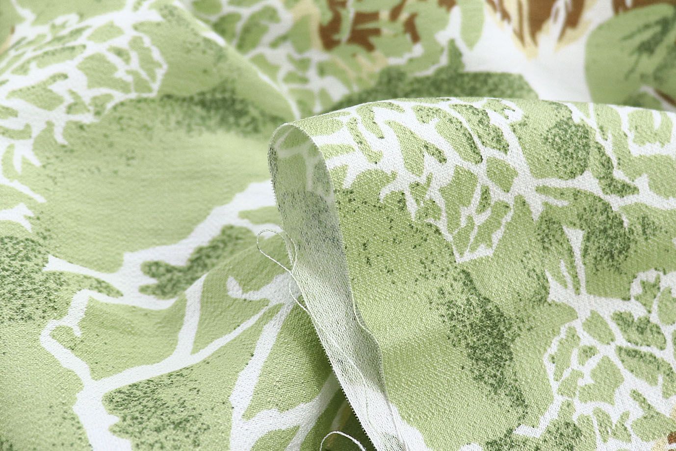 Лен БОХО принт/желто-зеленый на белом 3810-PY/D#1/C#1