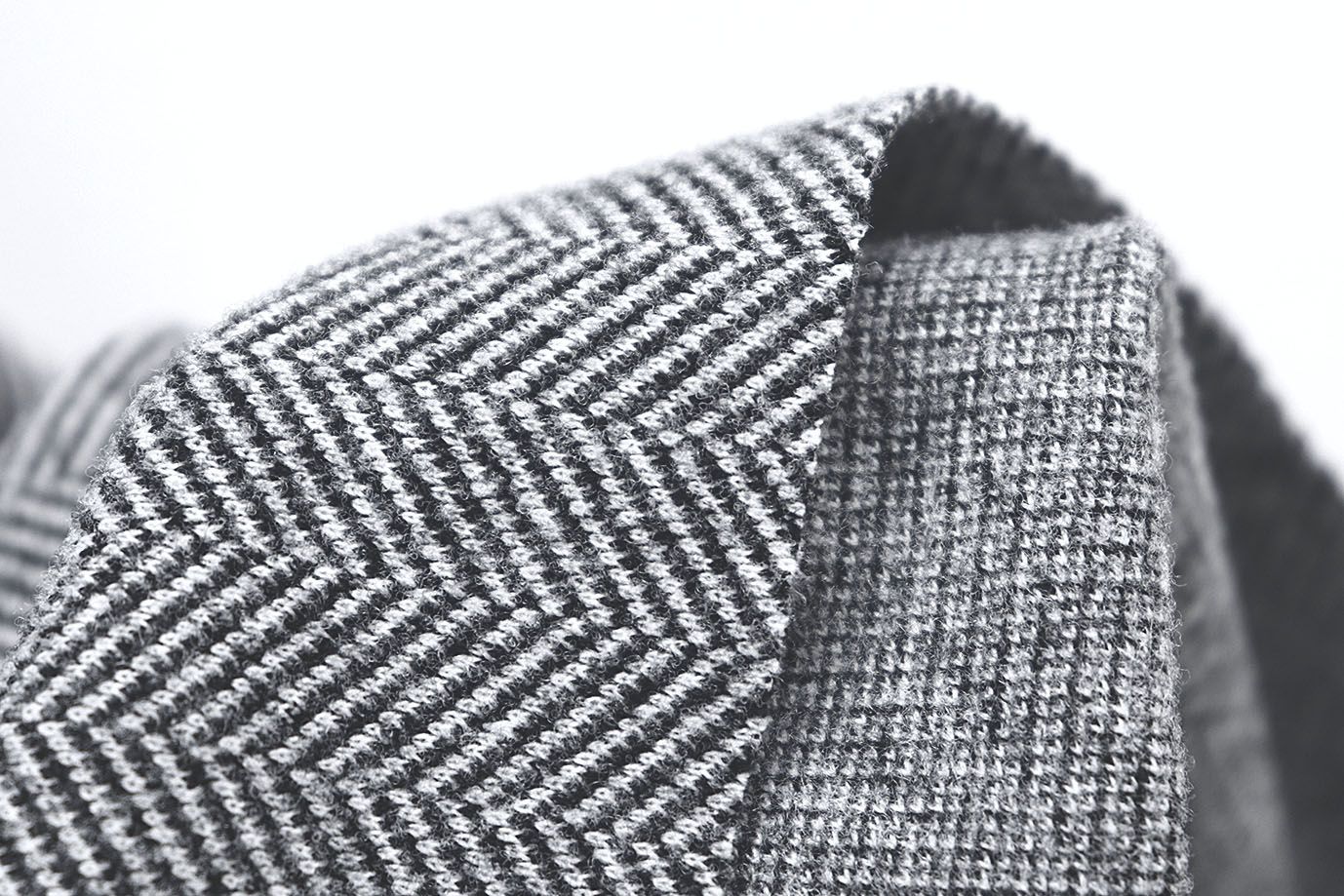 Пальтовый трикотаж "Елочка"/черно-белый 4054-PY/C#1