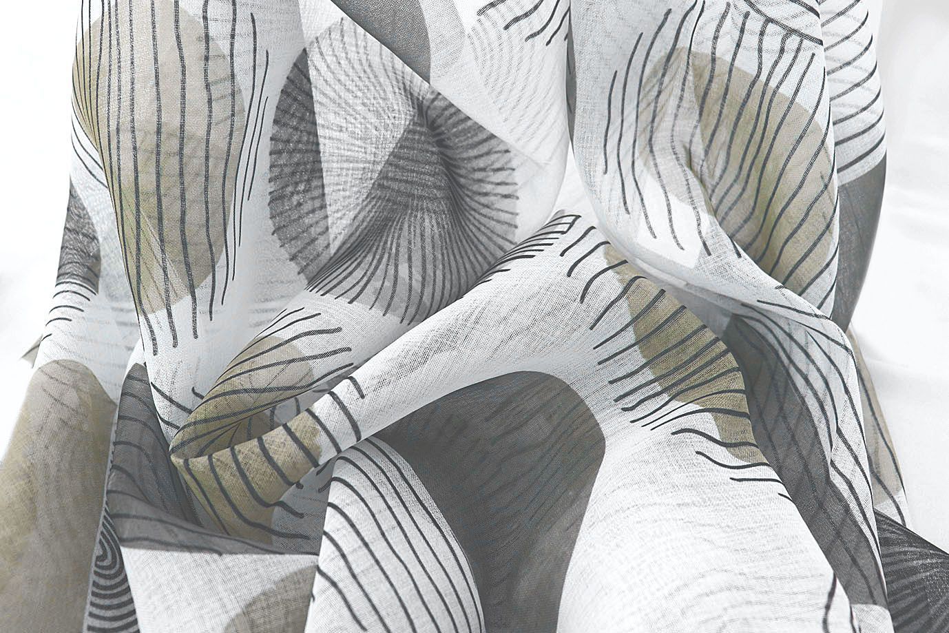 Тюль принт/серо-зеленый WBC23/C#2C