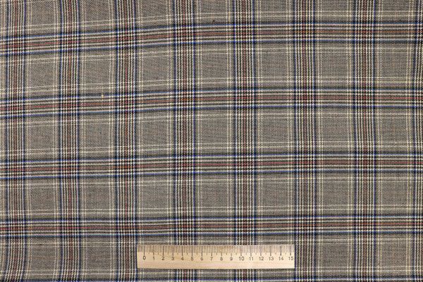 Костюмная ткань "Шотландка" принт/клетка бежевая 3079/D#11/C#1