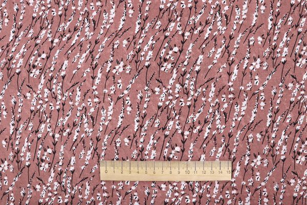 Шифон принт/цветы белые на пыльно-розовом 3707-PY/D#53/C#6