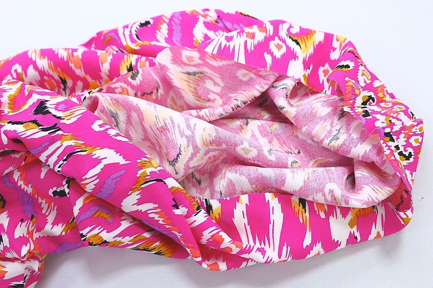 Штапель принт/узор розово-желтый 3858-PY/D#24/C#2