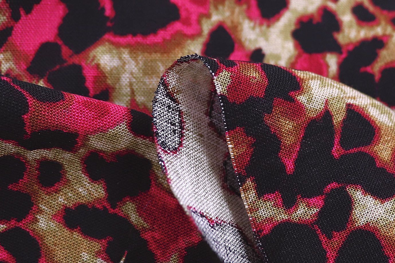 Лен TENCEL принт/черно-малиновый на бежевом 3846-PY/D#6/C#3