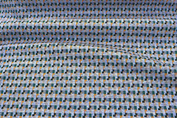 Трикотаж жаккард принт/оранжево-зеленый на синем 3257-22-PY/D#28/C#1