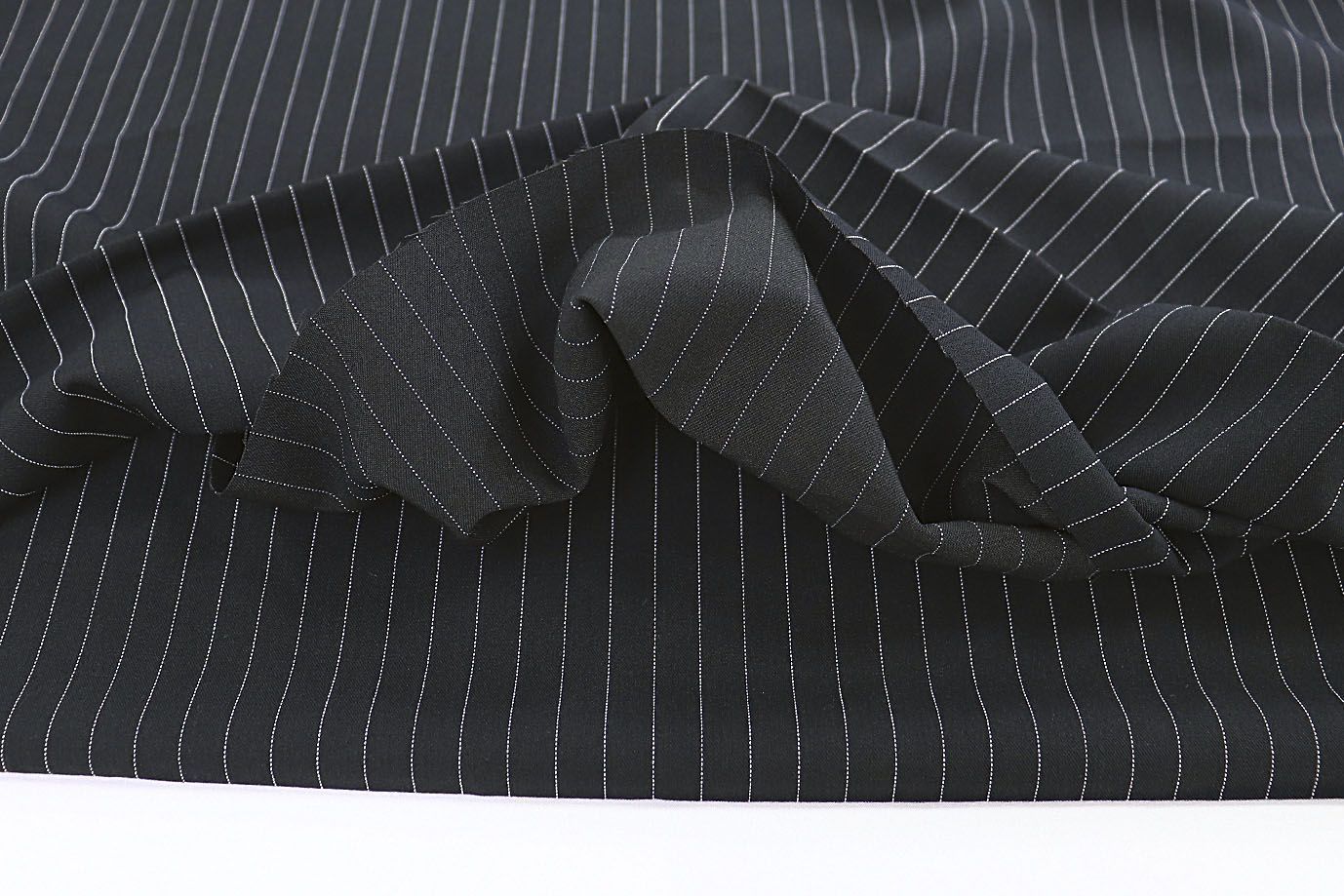 Костюмная ткань принт/полоска белая на черном 3562-PY/D#3/C#1