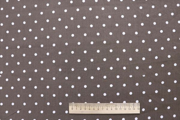 Штапель "Поплин" принт/белый на коричневом 4116-PY/D#1/C#1