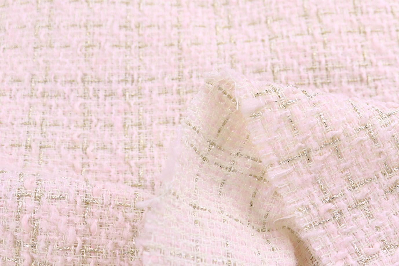 Костюмная ткань "Шанель" с люрексом/розовый 1421-PY/C#2