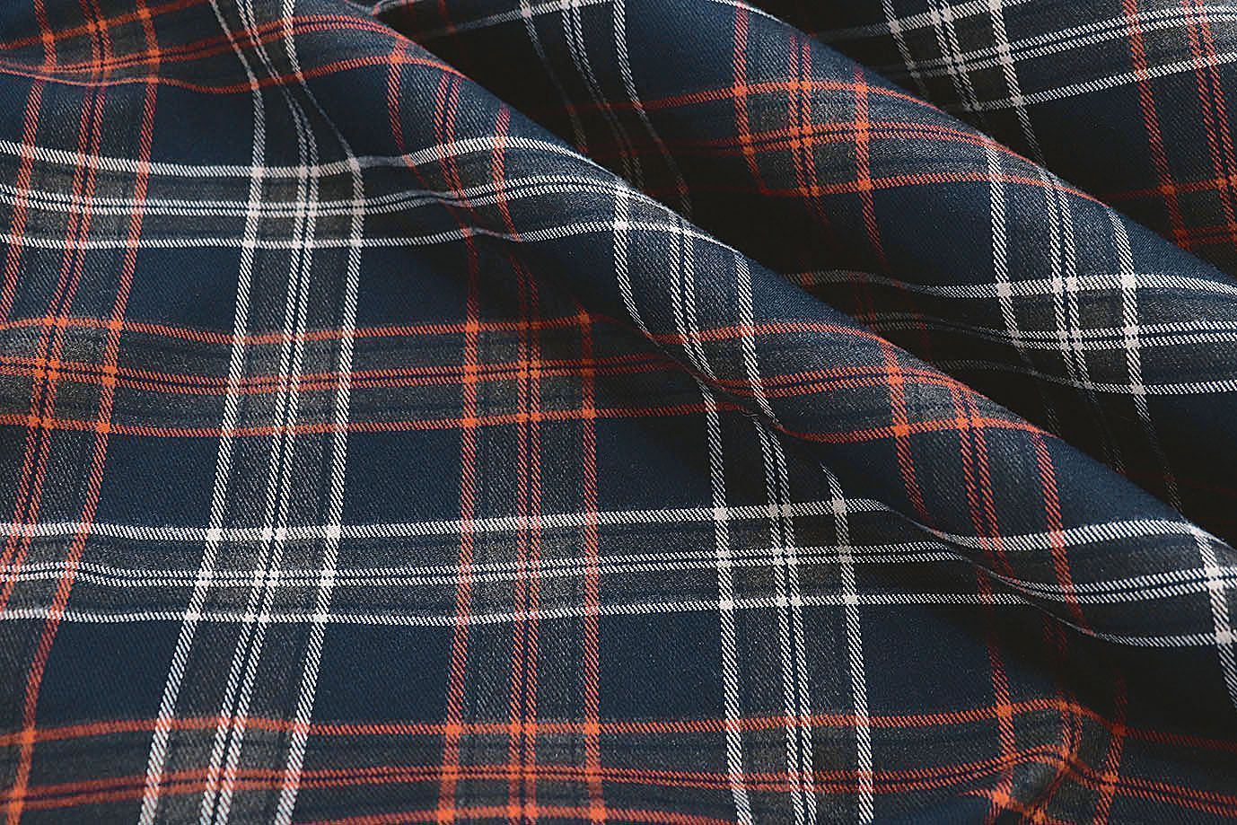 Костюмная ткань принт/клетка темно-синяя 2581-PY/D#8/C#1
