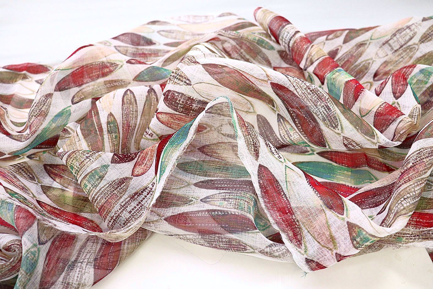 Тюль принт/бордово-бирюзовый WBC23/C#19A