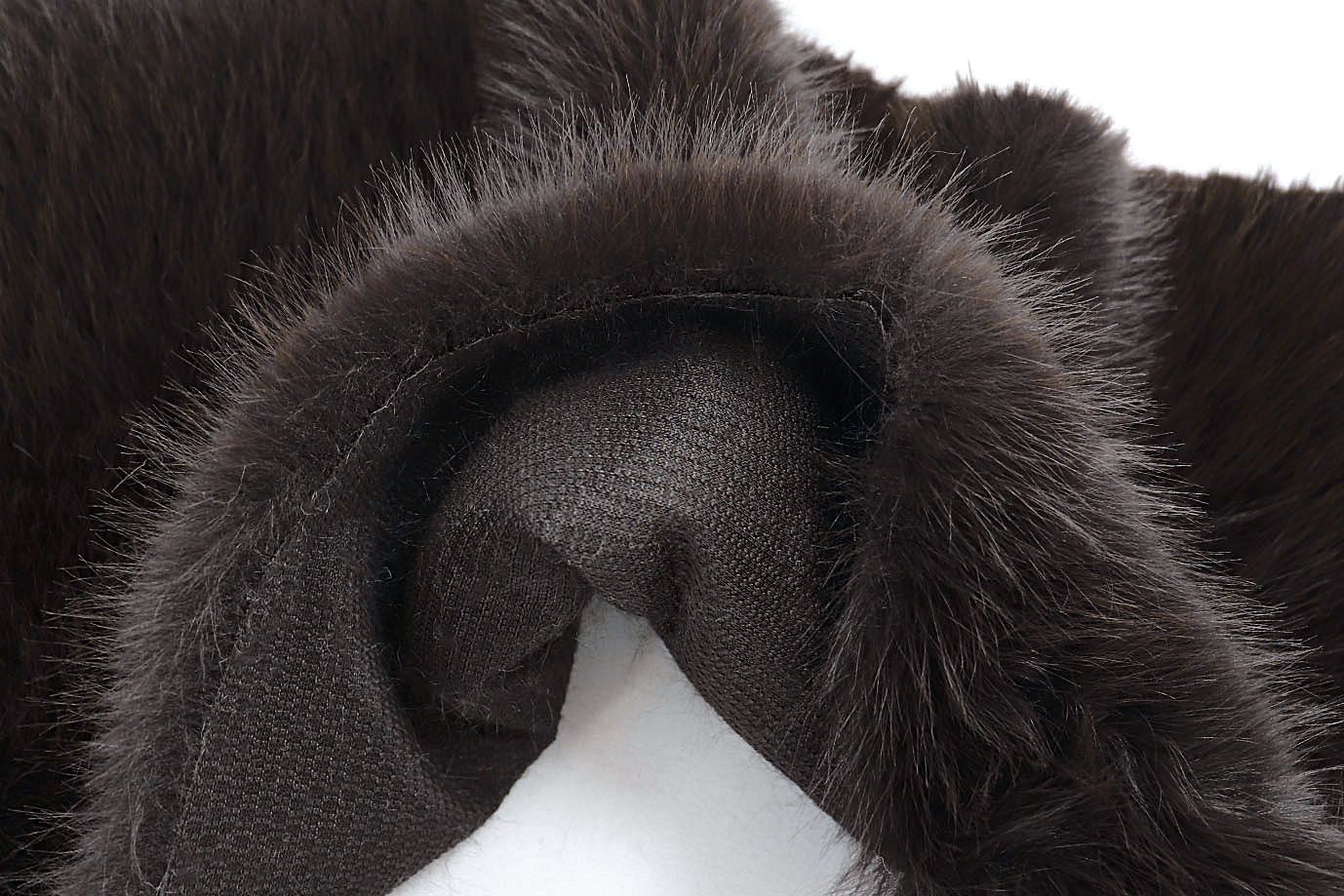 Искусственный мех "Песец" длинноворсовый/темно-коричневый AP5091601/D#289-220070-85/C#F2405