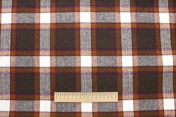 Пальтовая ткань клетка/коричневый 596-35018/C#4