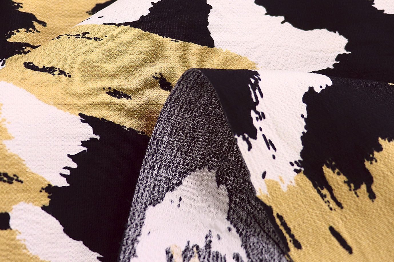 Лен БОХО принт/желто-белый на черном 3810-PY/D#11/C#4