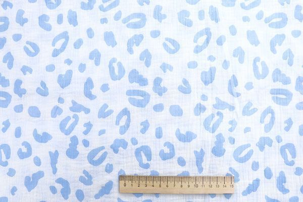 Муслин принт/голубой на белом 1393-PY/D#10/C#1