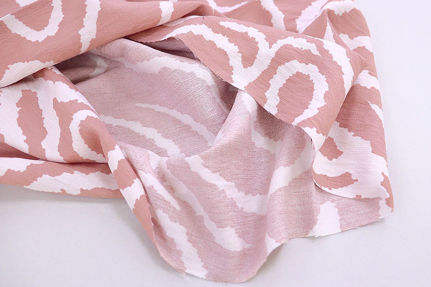 Лен БОХО принт/бело-персиковый 3857-PY/D#5/C#1