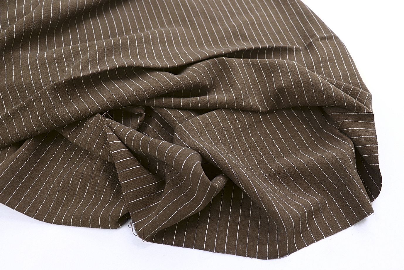 Лен принт/полоска белая на коричневом 4155-PY/D#1/C#5