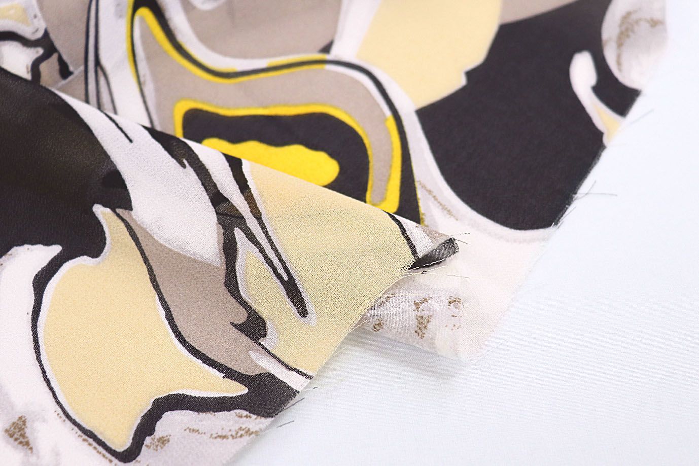 Шифон креп принт/бело-бежевый на черном 3617-PY/D#5/C#1 (11471)