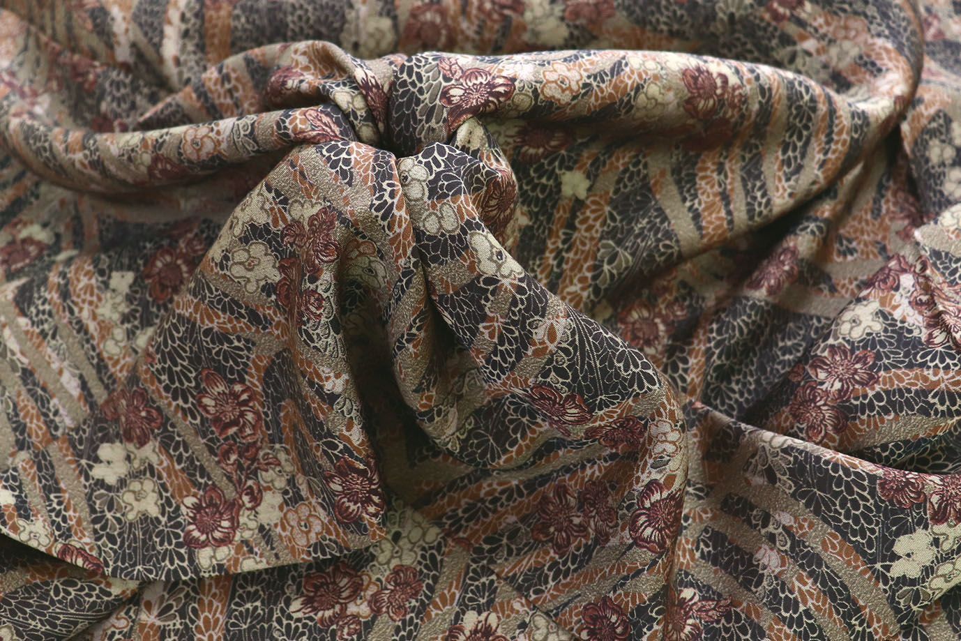 Сатин "Морокко" принт/серо-коричневый на черном 3888-PY/D#4/C#3