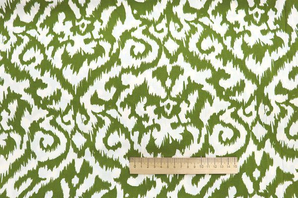 Штапель принт/узор зеленый на белом 3858-PY/D#15/C#1