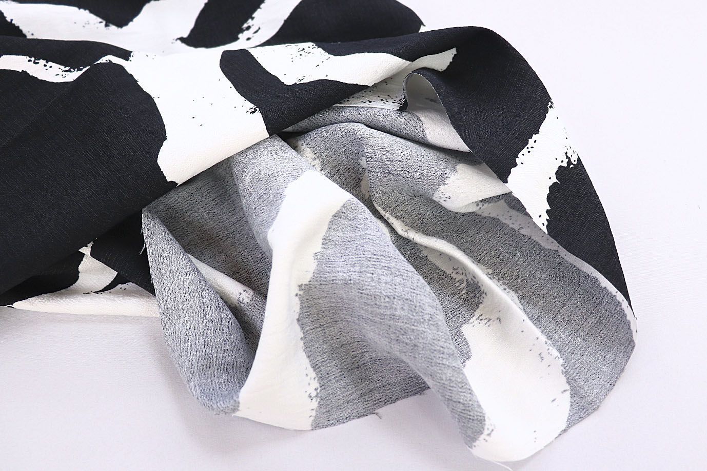 Лен БОХО принт/черно-белый 3857-PY/D#7/C#2